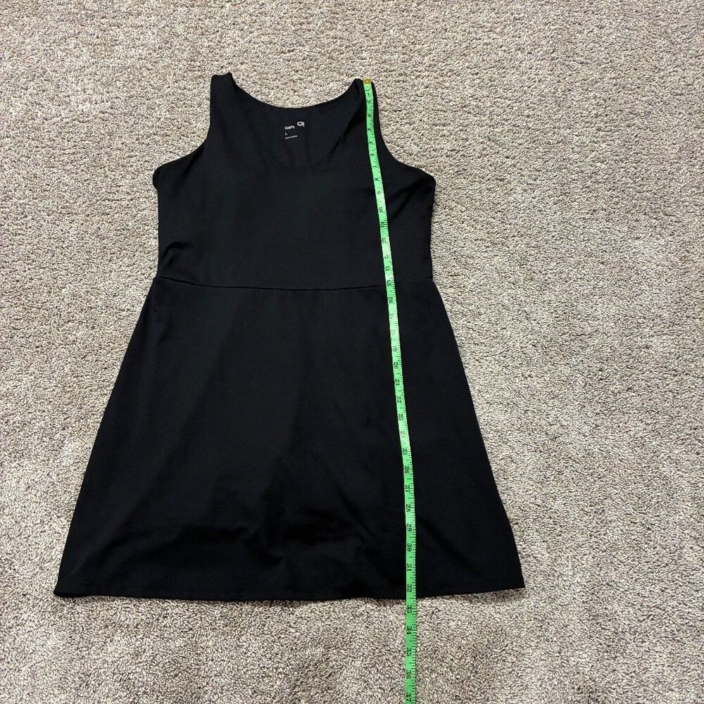 GapFit L Black V-Neck Sleeveless Active Dress with Shorts Athleisure Sports - Picture 5 of 8